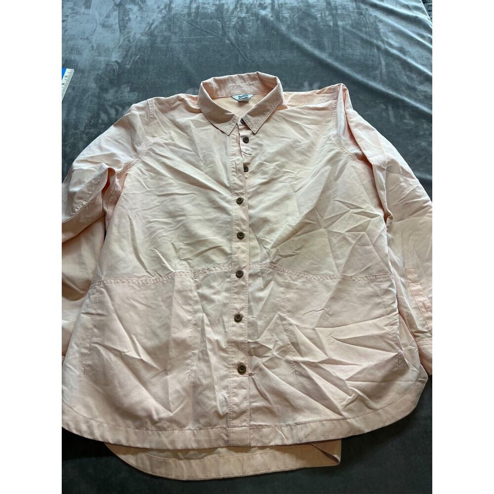 Duluth Trading Shirt Womens 2X Button Up Pink Plaid Vented Hiking
